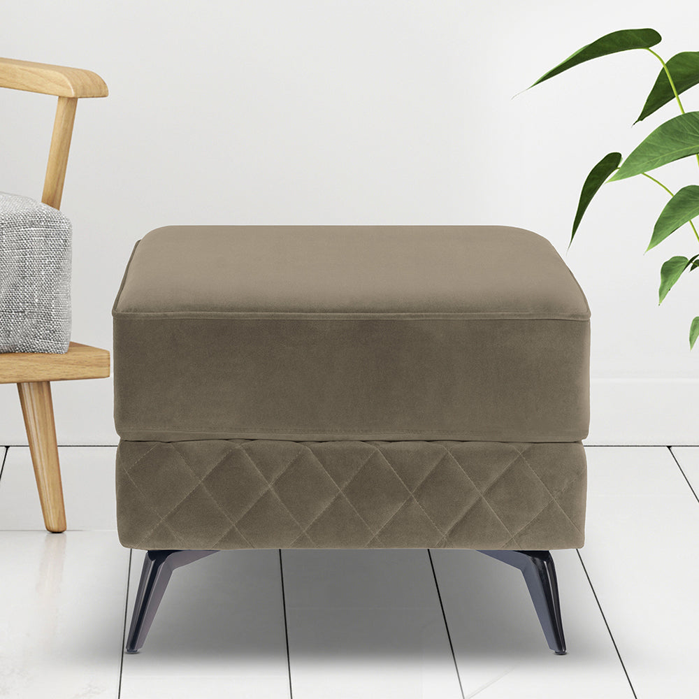 Brown fabric deals ottoman with storage