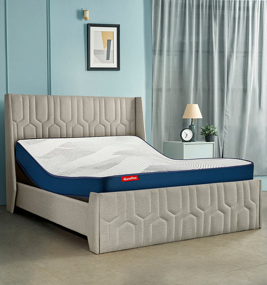 Wave Plus Adjustable Bed with Tranquil Sea Shell Upholstered Bed and Livein Orthopedic Mattress
