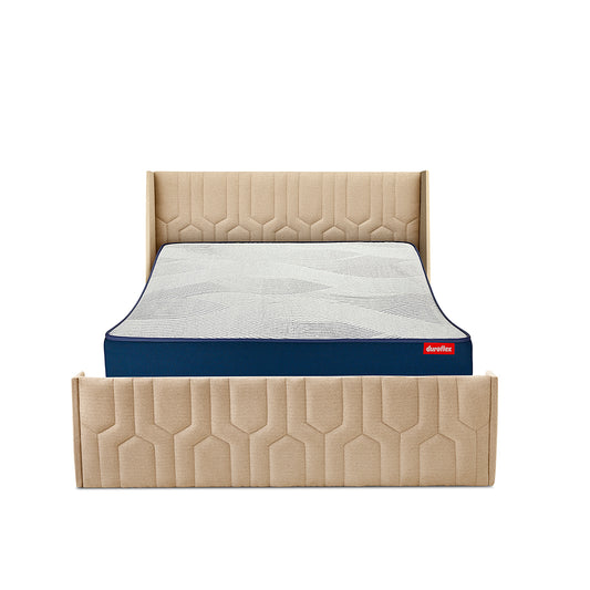 Wave Plus Adjustable Bed with Tranquil Walnut Shell Upholstered Bed and Livein Orthopedic Mattress