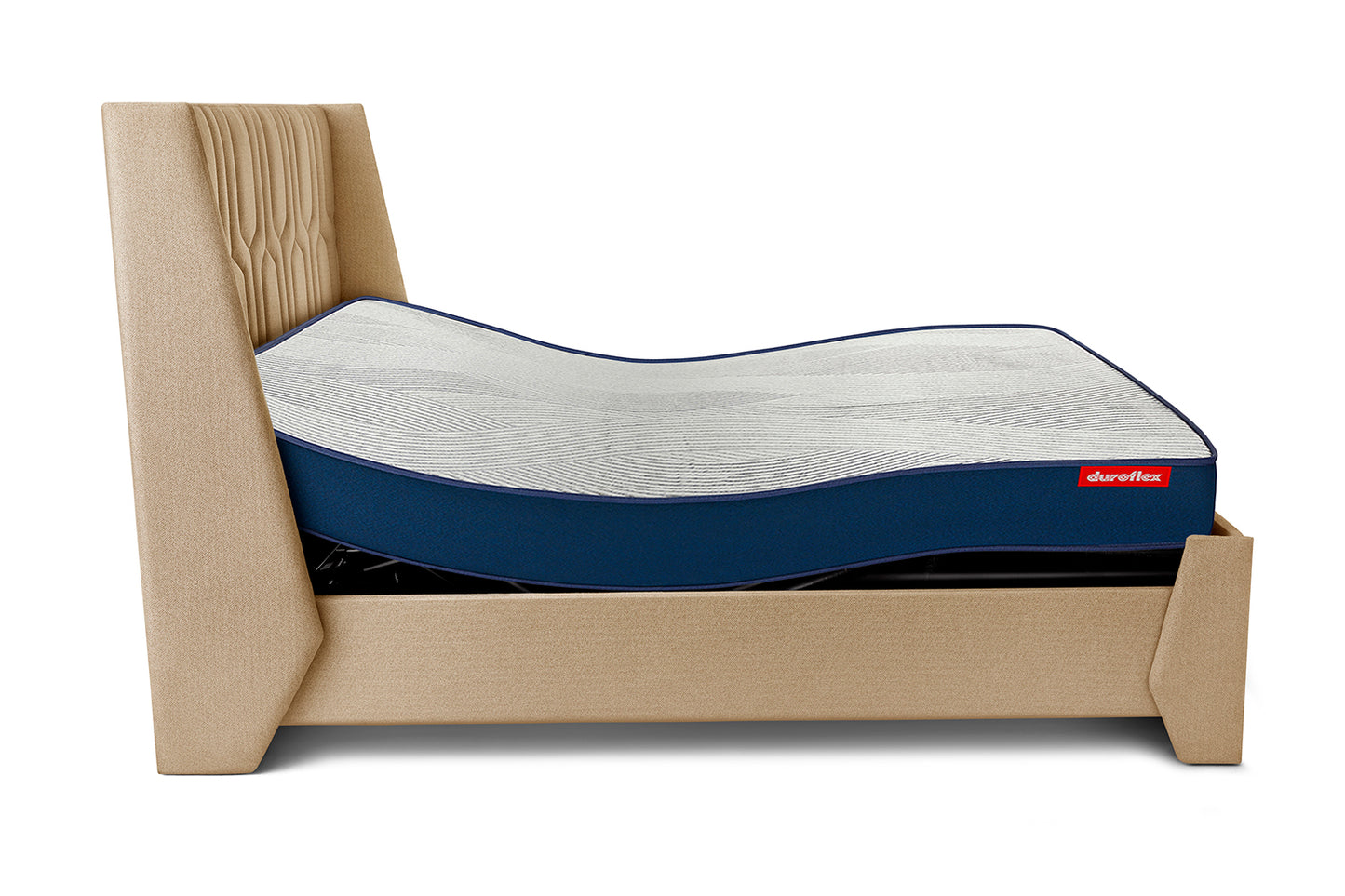 Wave Plus Adjustable Bed with Tranquil Walnut Shell Upholstered Bed and Livein Orthopedic Mattress