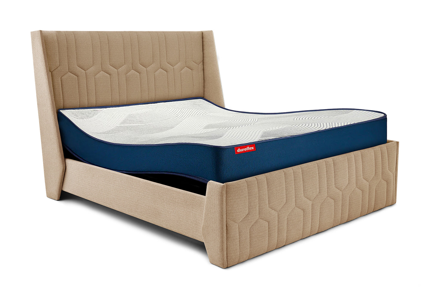 Wave Plus Adjustable Bed with Tranquil Walnut Shell Upholstered Bed and Livein Orthopedic Mattress