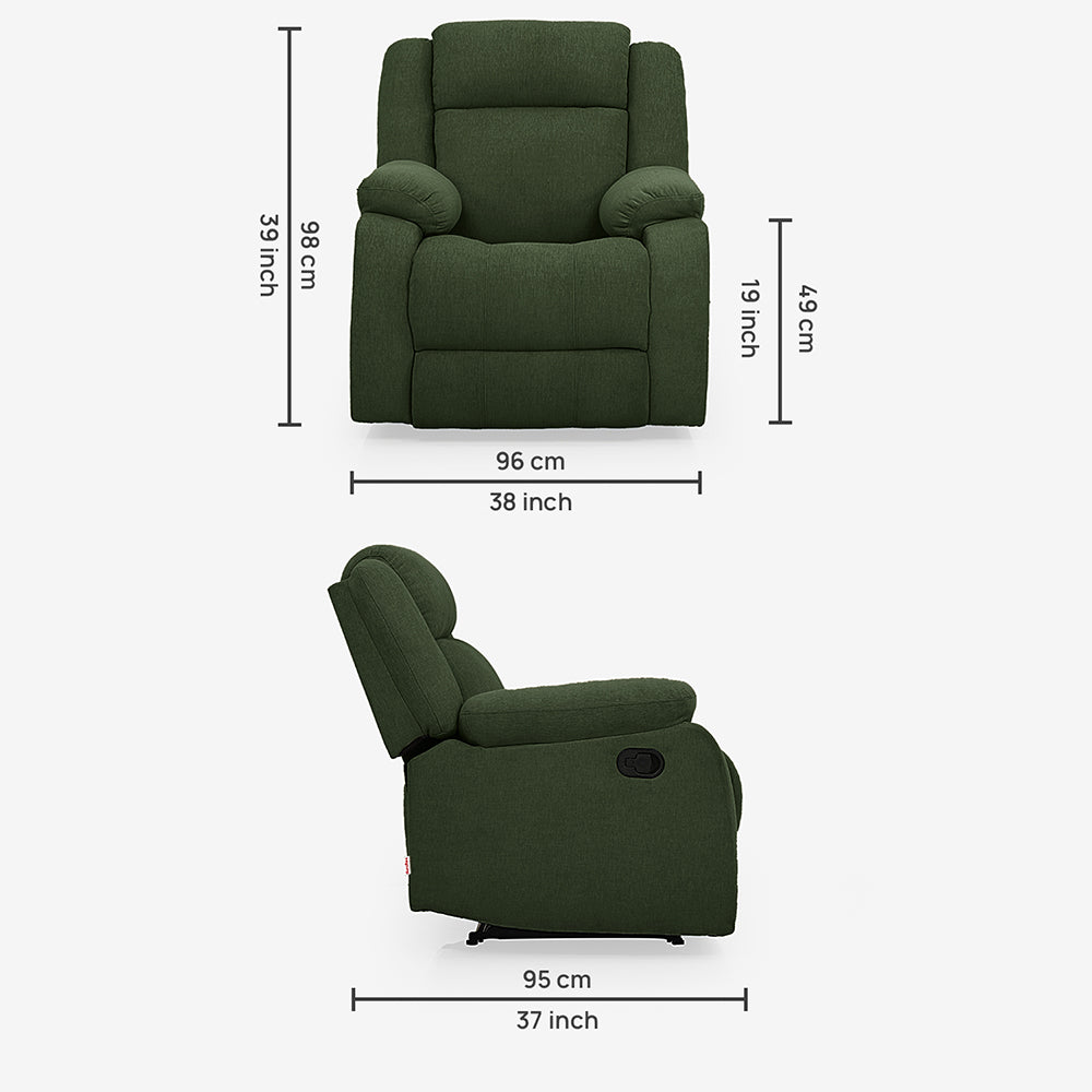 Avalon Sap Green Fabric Recliner