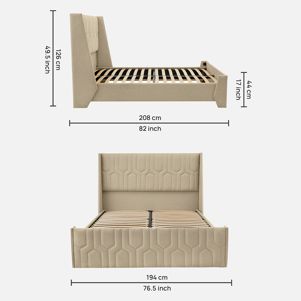 Wave Plus Adjustable Bed with Tranquil Walnut Shell Upholstered Bed and Livein Orthopedic Mattress